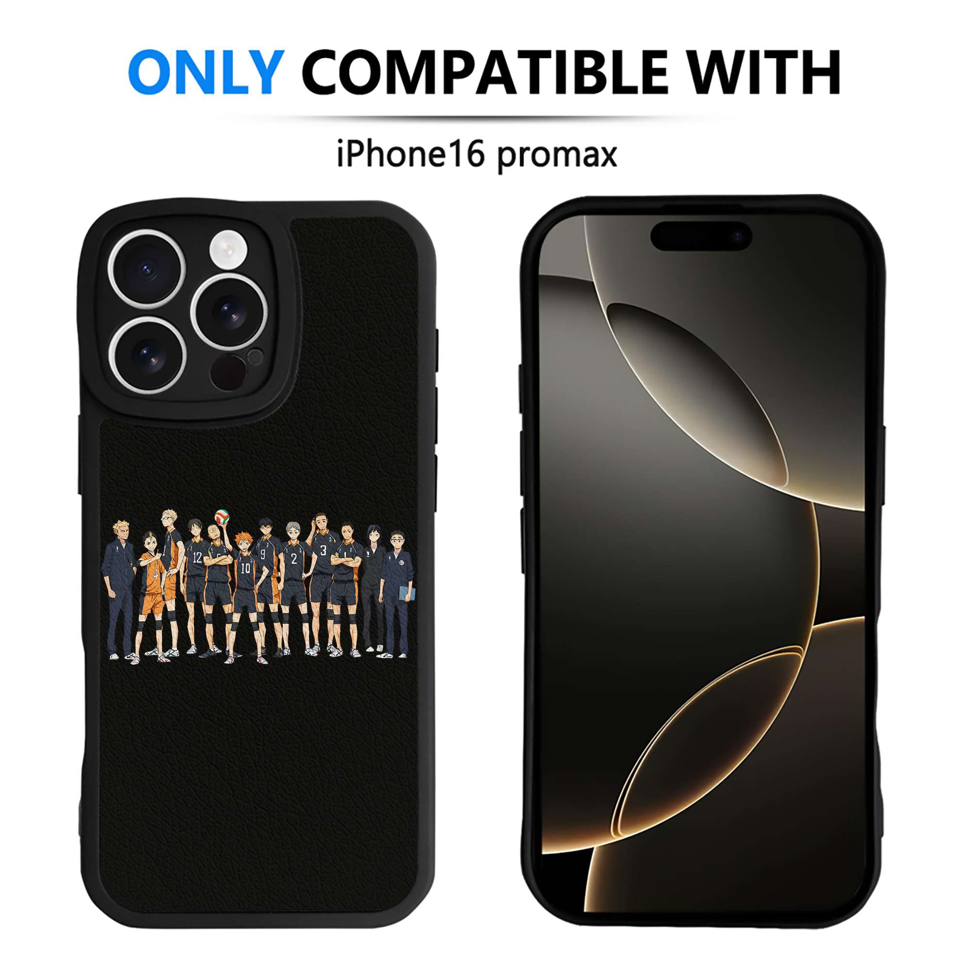（画像用） ハイキュー!! Haikyu!! 【iPhone 16シリーズ対応】シリコンスマホケース（レザー調） 材質：シリコン